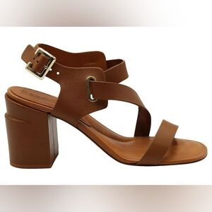 Robert Cleregie Brown Strappy Block Heel Sandals 39.5